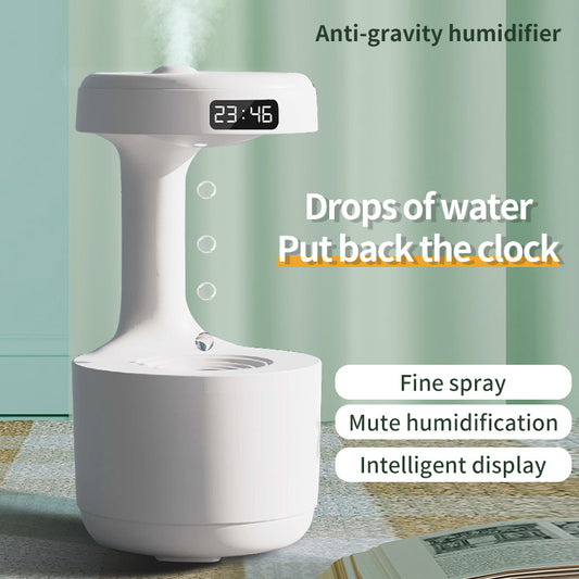 Water Drop Anti-Gravity Humidifier With Clock